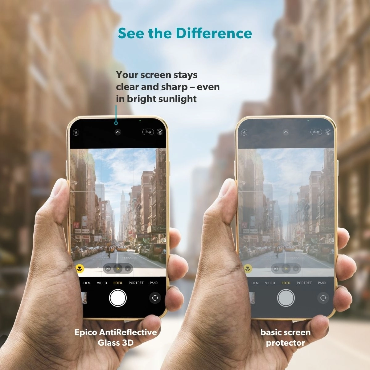 iPhone 17 / 16 Pro AntiReflective 3D Ultra Wide Fit Panzer Glas Case Friendly   Montagerahmen (93912151900002)