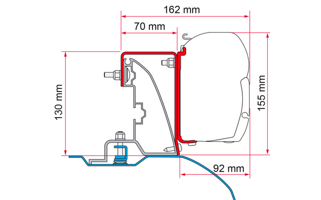 Fiamma Kit Fiat Ducato H2 Roof Rail - Alu-line Style Markisenadapter für Fiamma F45