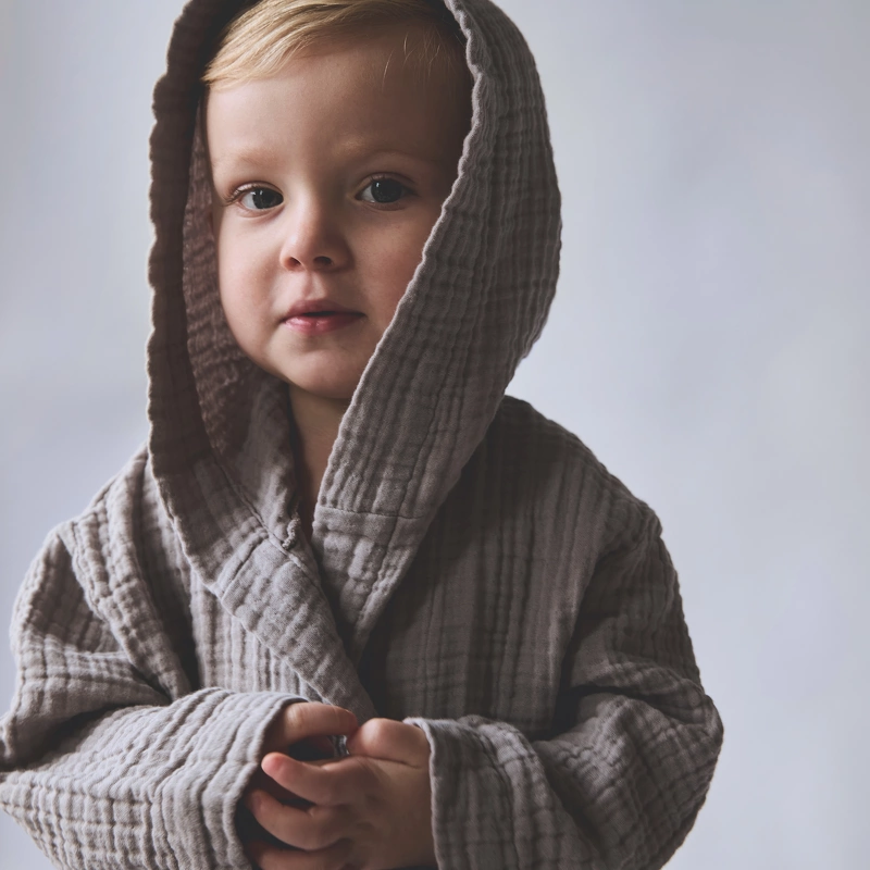 Lille Kanin Bathrobe Muslin 5-6 Years - Brown Smoke
