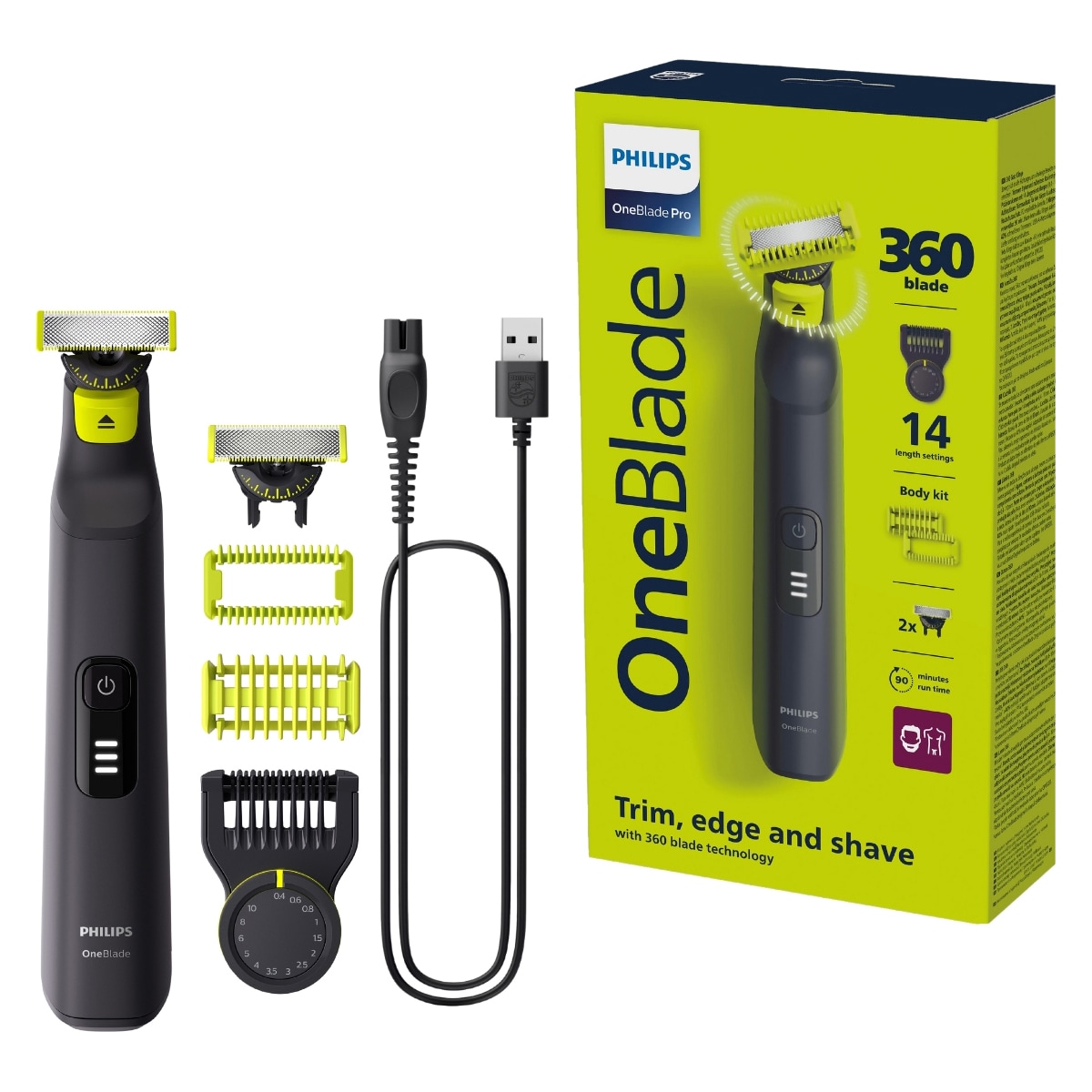 Philips OneBlade Pro 360 skjegg- og kroppstrimmer QP6542/15