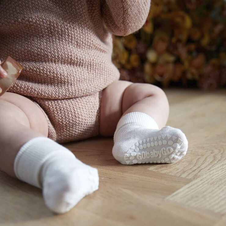 GoBabyGo Skridsikre Strømper Bambus Off white