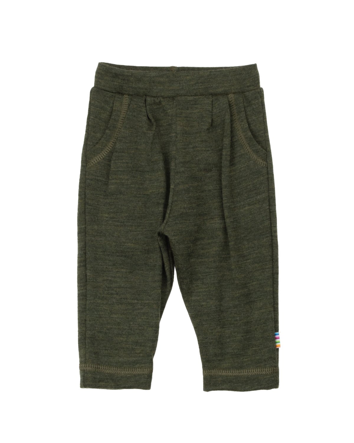 Joggebukse Baby – 100% Merino – Melange Mosegrønn