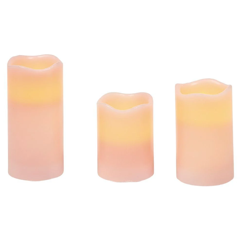 Bougie led x 3 rose