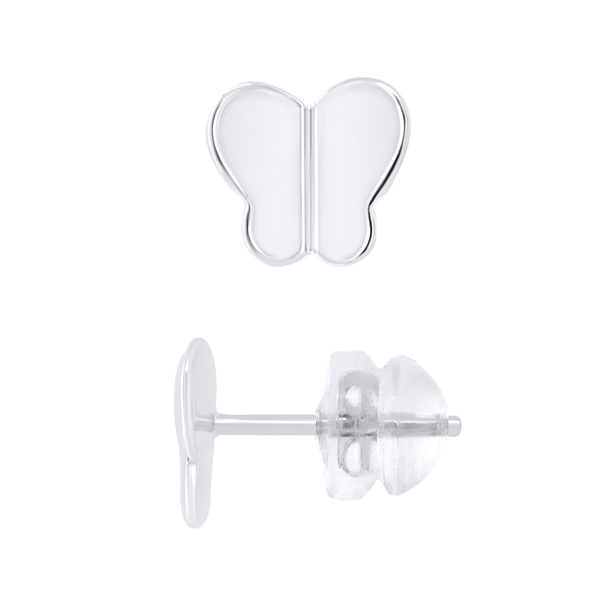 Boucles d'Oreilles PAPILLION - Or Blanc