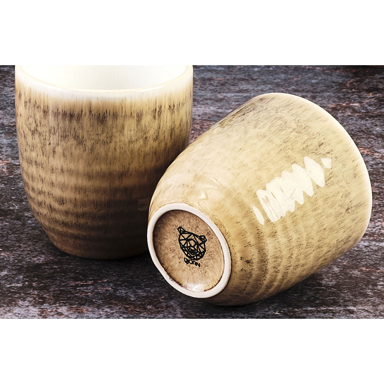 Bjorn 6 Tasses Cosmos beige/blanc nacré - 15 cl