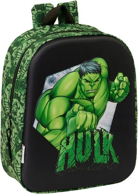 Marvel Avengers Hulk 3D Mini Ryggsekk 6L, Svart/Grønn