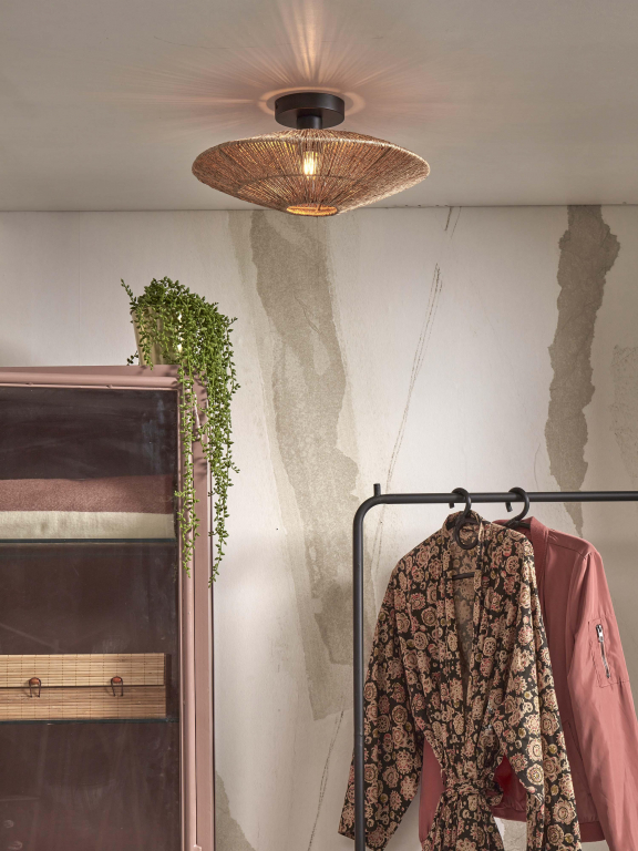 Good&Mojo Iguazu plafondlamp Ø40 plat small zwart