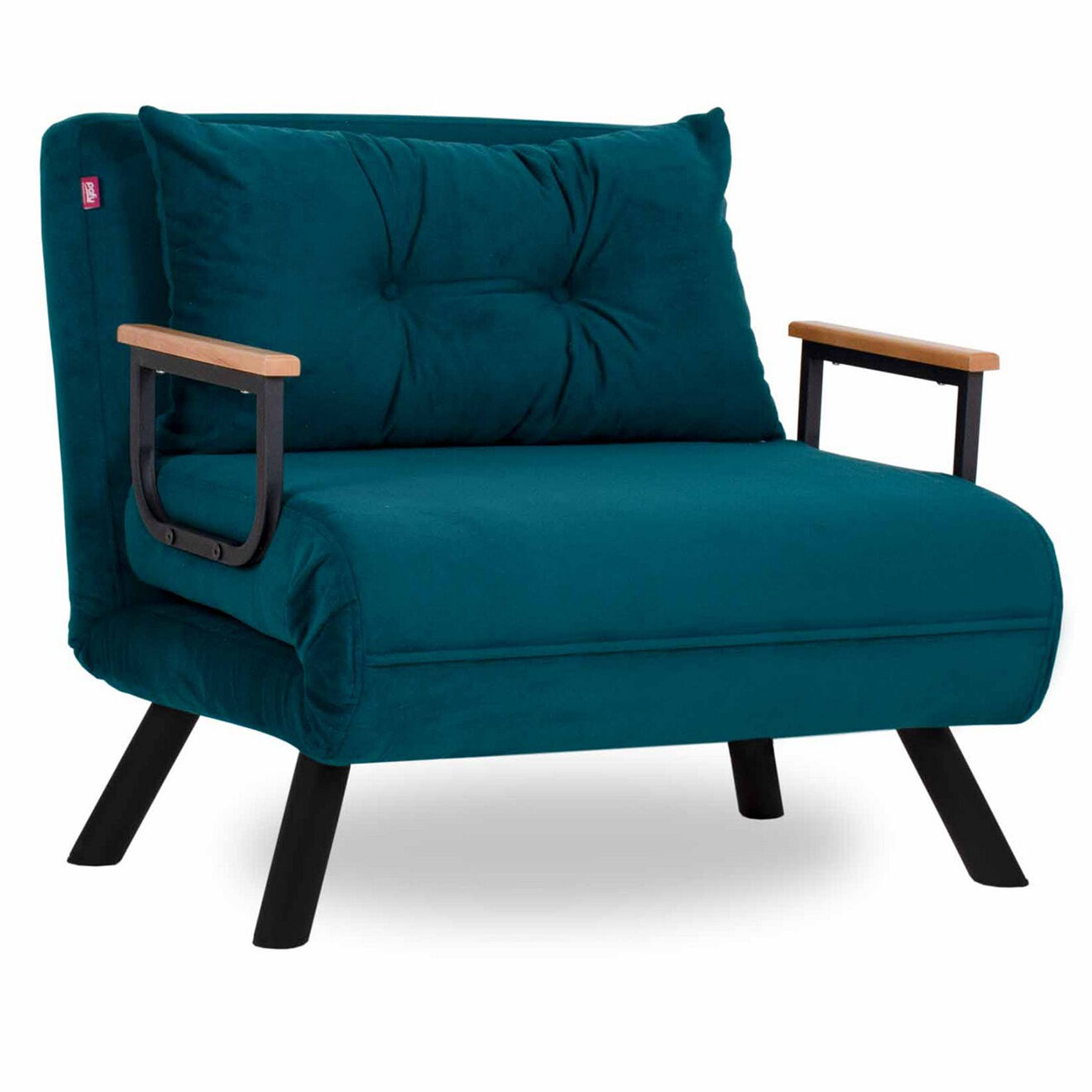 Atelier del Sofa Fauteuil convertible Sando vert pétrole - 60x50x42 cm