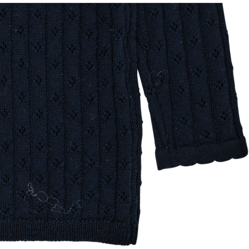 Køb COPENHAGEN COLORS Navy Merino Classic Pointelle Bluse