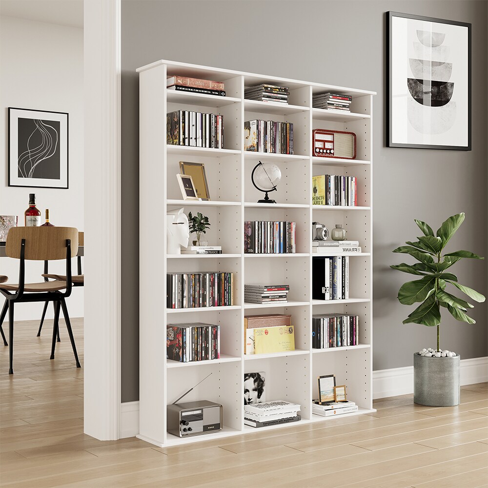 ViccoCD-Regal Anna, 105 x 136 cm, Weiß, Standregal mit 21 Fächern für 800 DVDs