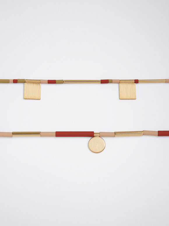 Colar com Medalhas - Multicolorido