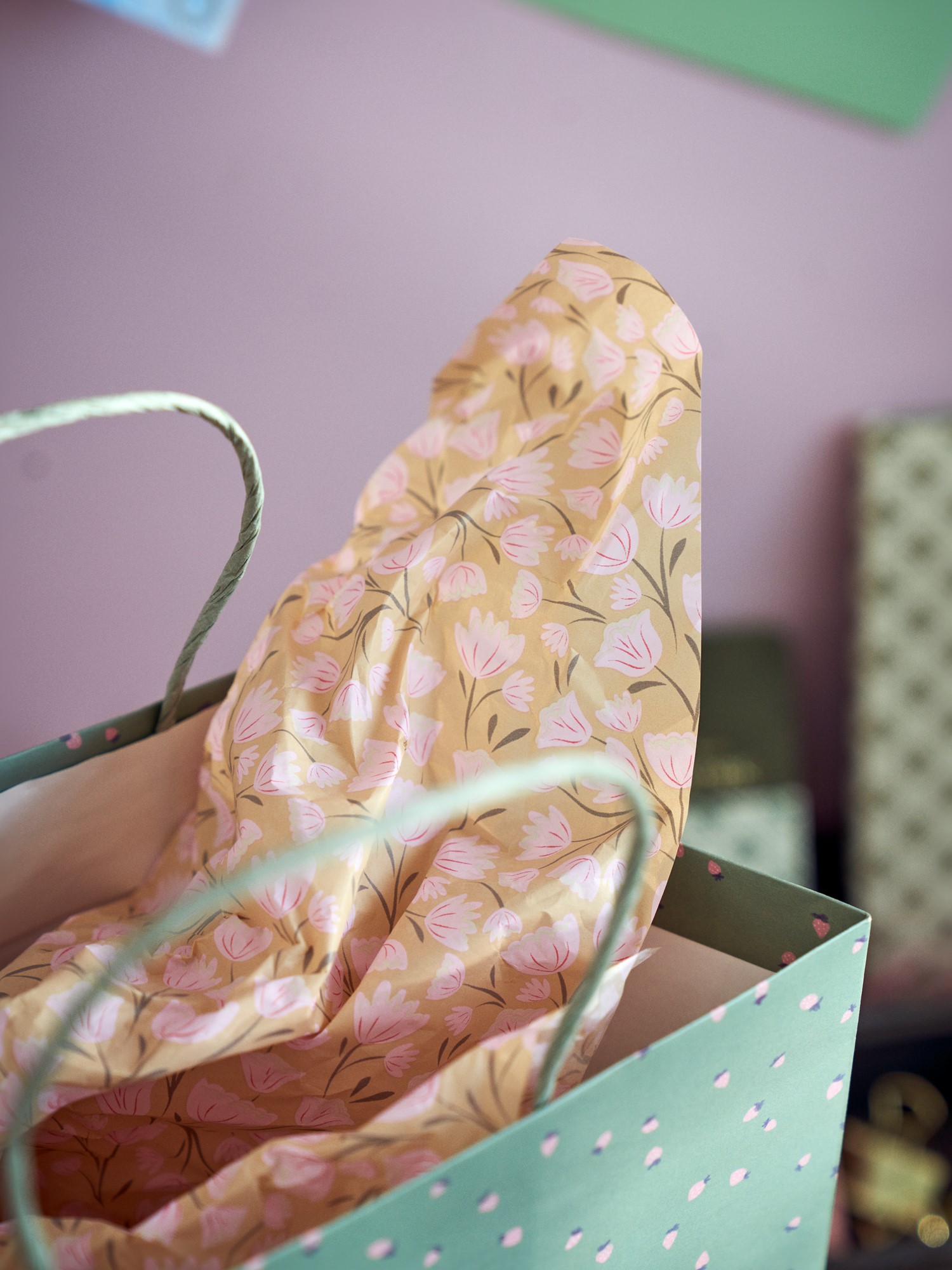 Silkepapir | Papir. 50 x 60 cm. 4 ark. | Camel, Rose