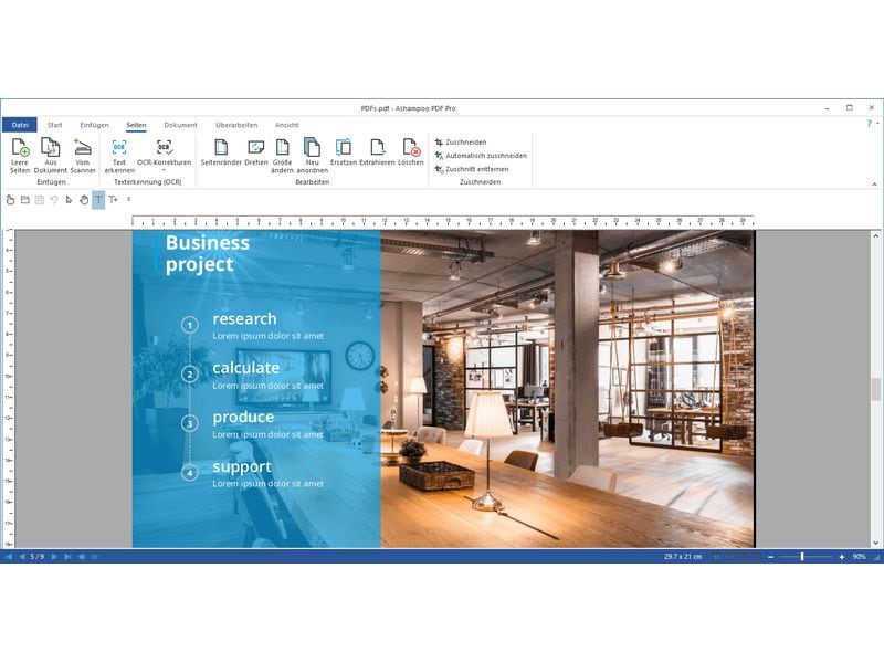 Ashampoo PDF Pro 4 ESD, Vollversion, 1 PC PDF zusammenfügen, in Word umwandeln und wie einen Text bearbeiten
