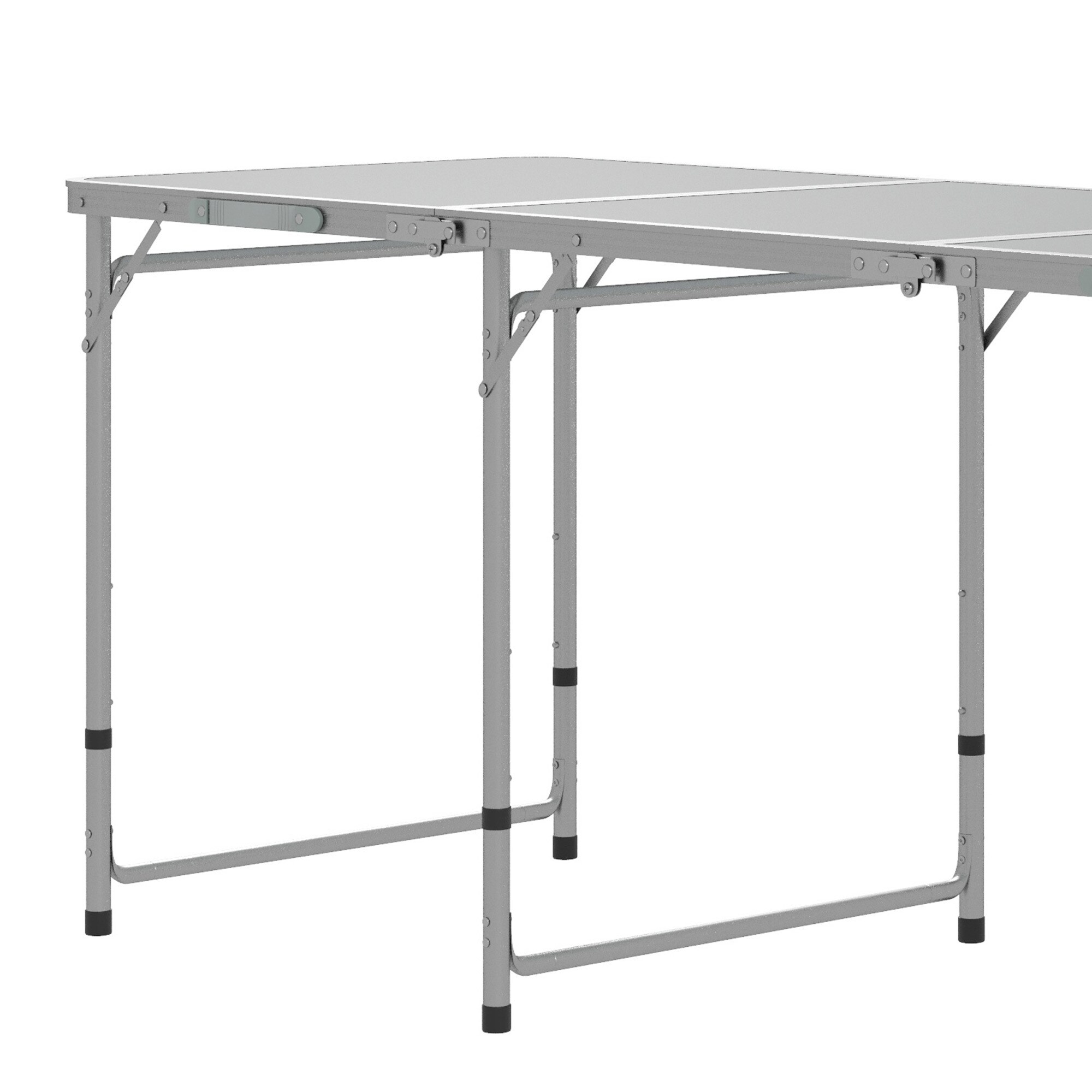 Outsunny Campingtisch Set mit 6 Stühlen grau 180L x 60B x 70H cm