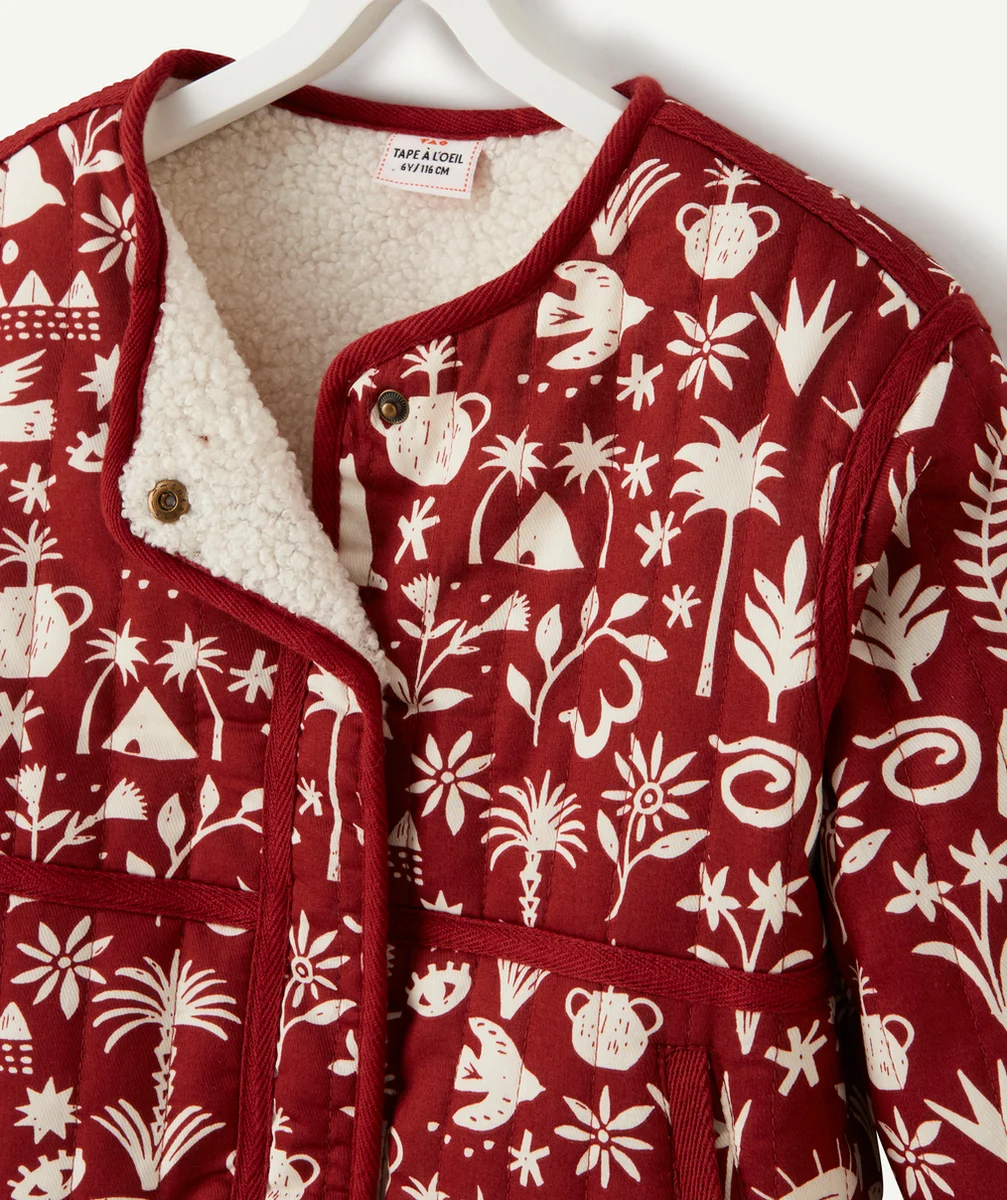 VESTE MATELASSÉE FILLE EN FIBRES RECYCLÉES IMPRIMÉ ÉGYPTIEN