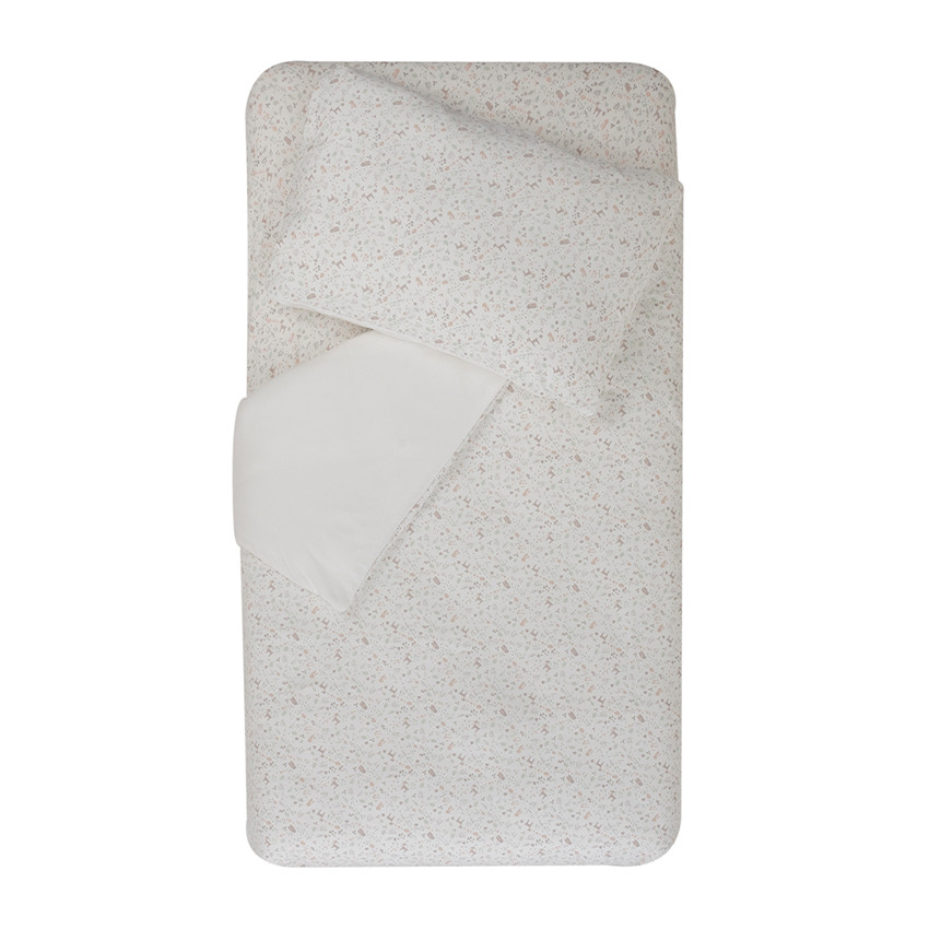 Parure de lit enfant avec housse de couette + taie d'oreiller - Lilas