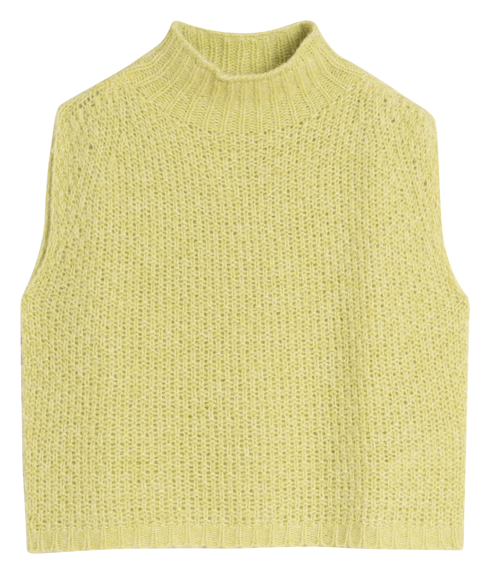 Pull col montant sans manches | Jaune