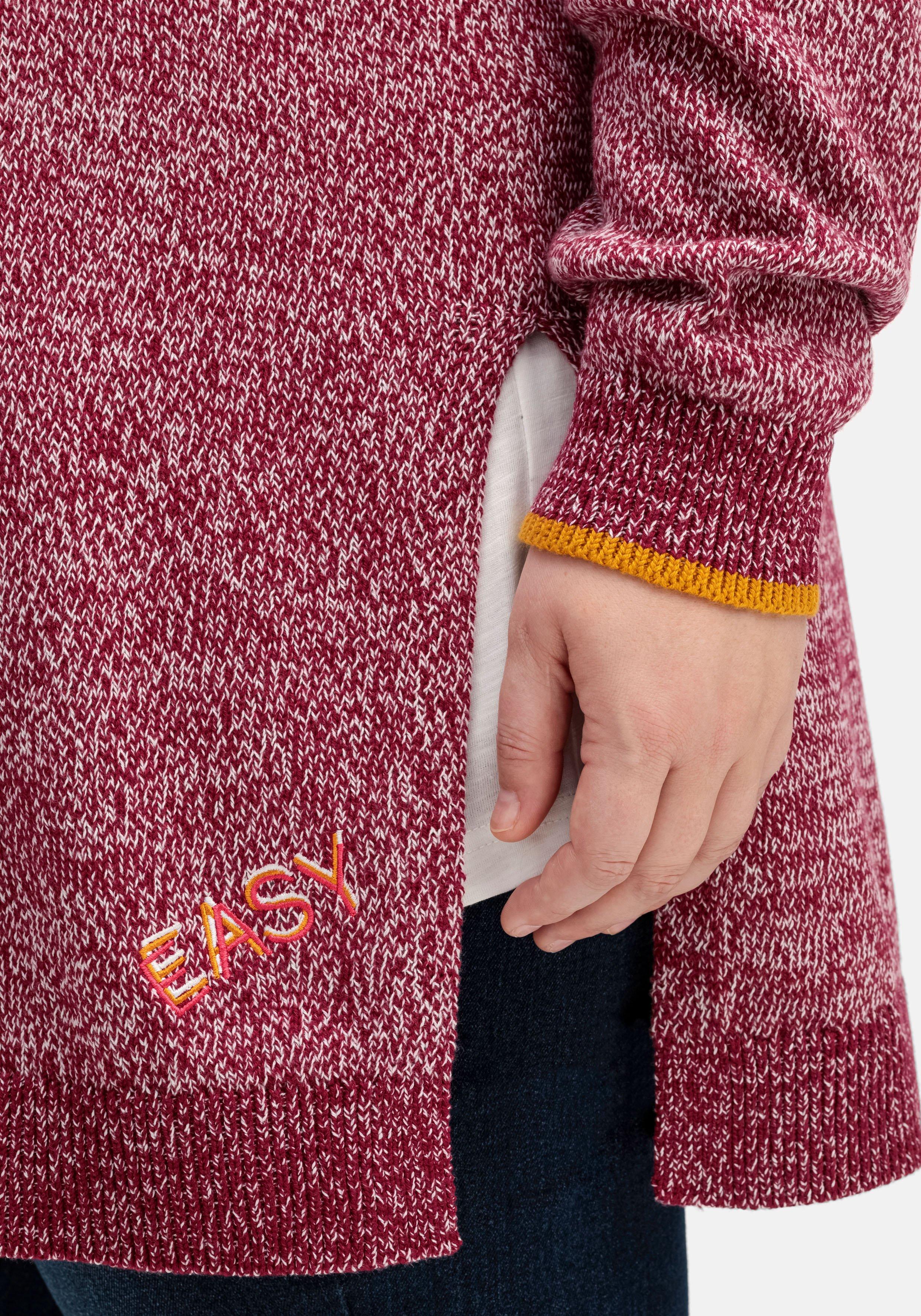 Melierte Longstrickjacke mit 1-Knopf-Verschluss