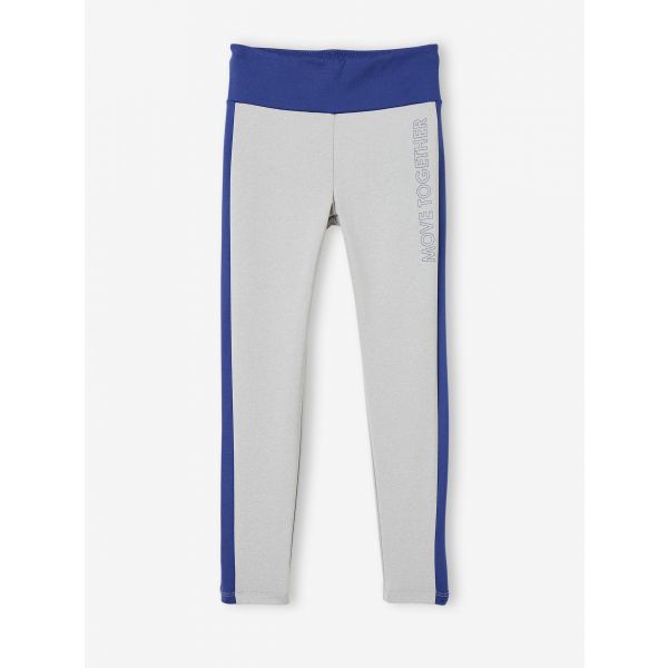 Vertbaudet Leggings de Desporto, Barra Dos Lados, Menina Cinza Mesclado, 2A,