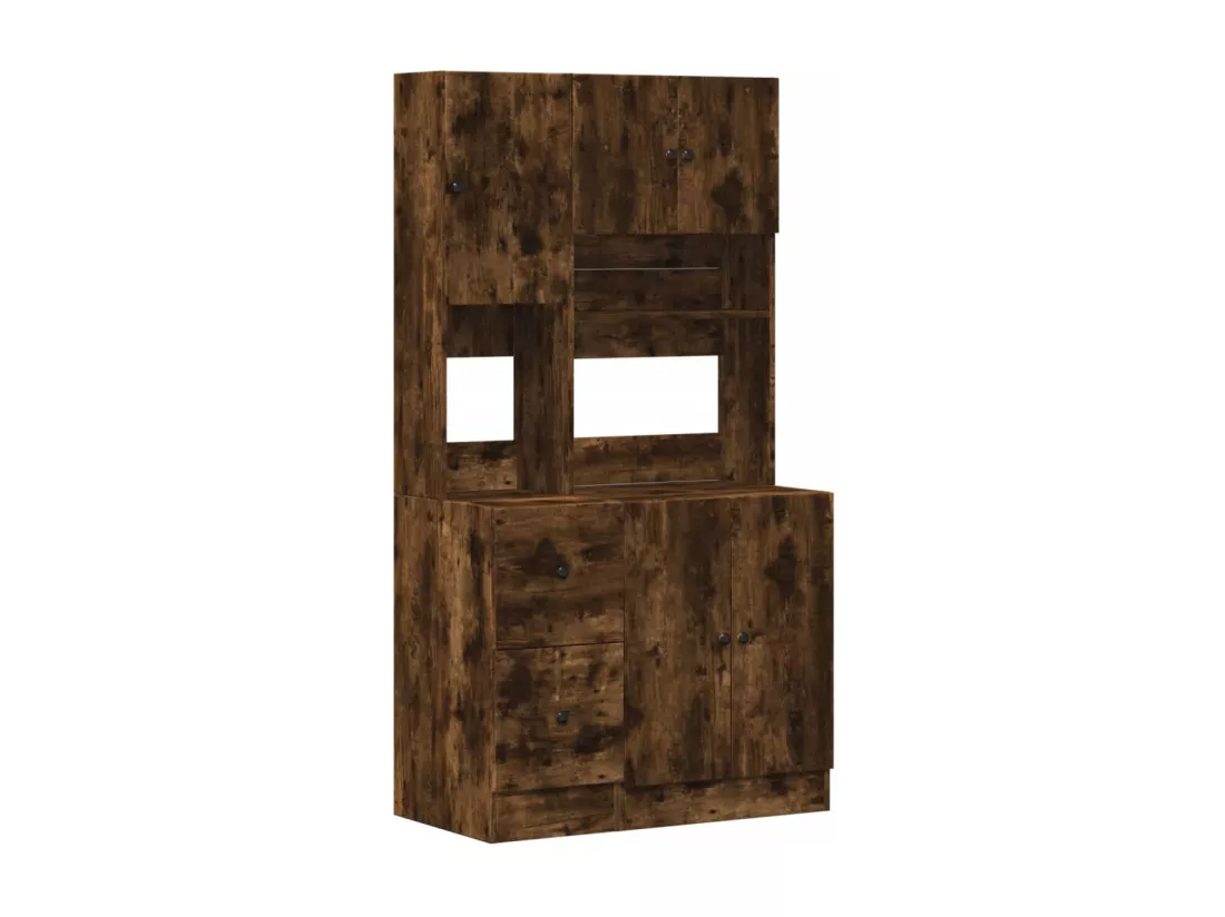 Armoire de cuisine chêne fumé 95x50x180 cm bois d'ingénierie