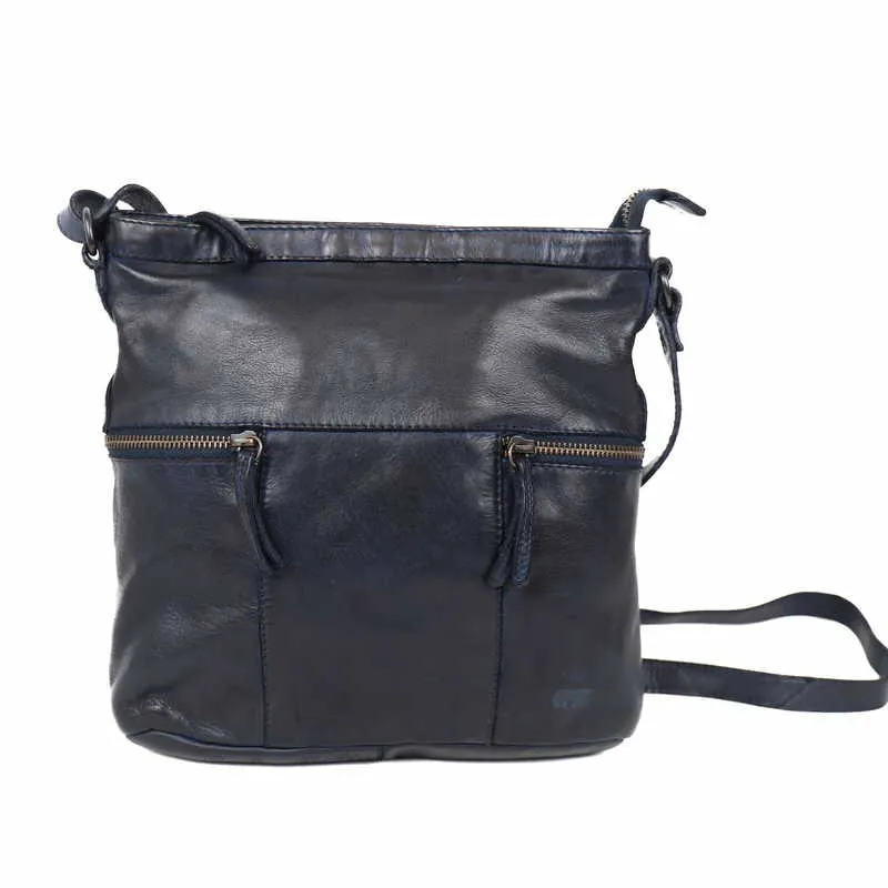 BEAR DESIGN Umhängetasche Blau Leder