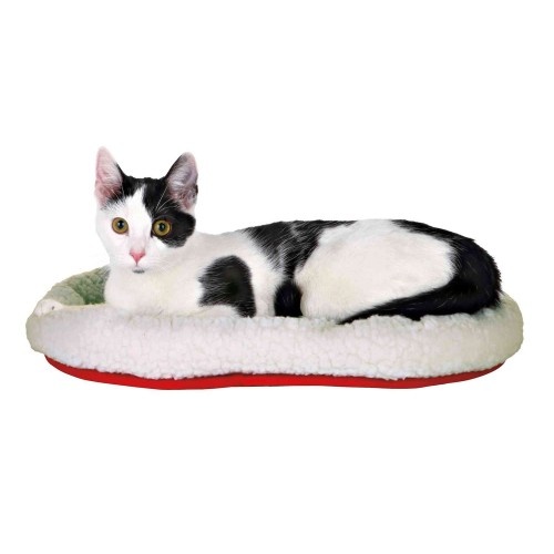 Cama acolchoada Trixie branca e vermelha para cães e gatos.