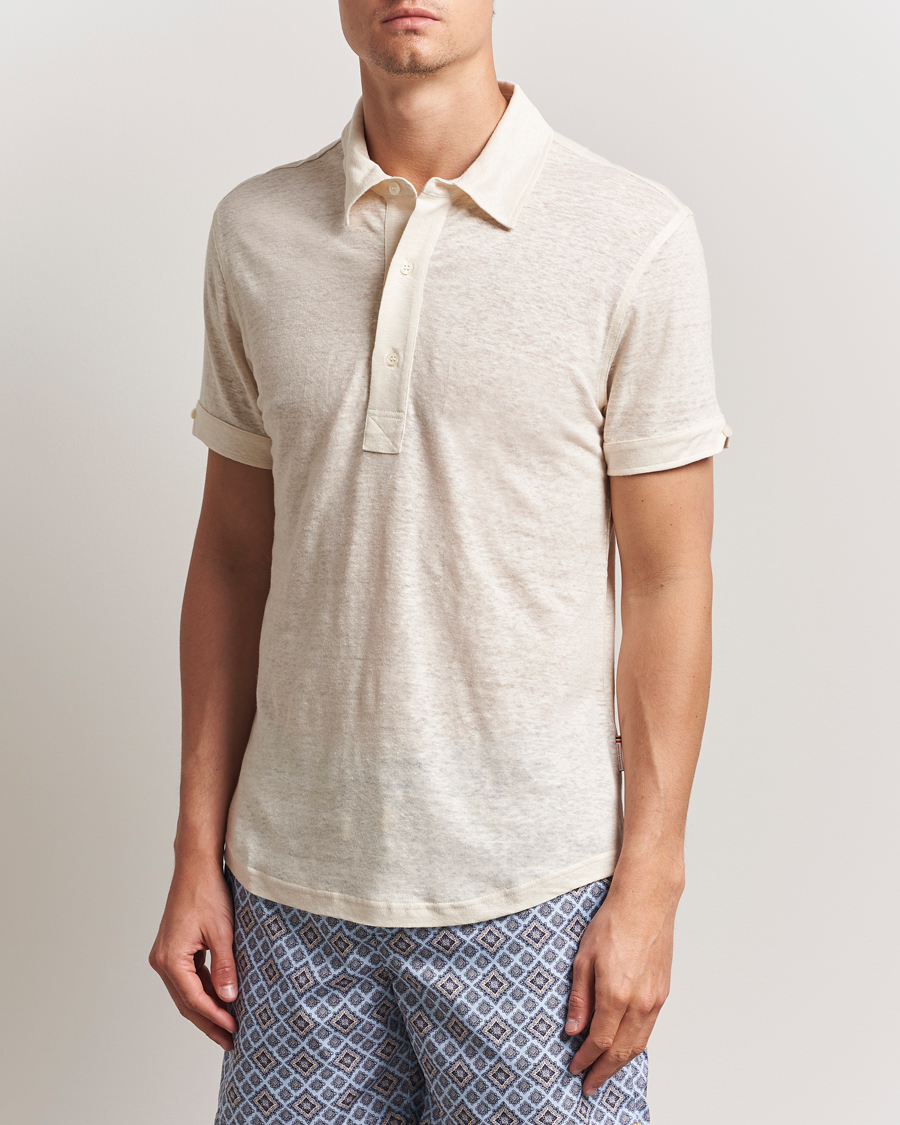 Orlebar Brown Sebastian Linen Polo Latte