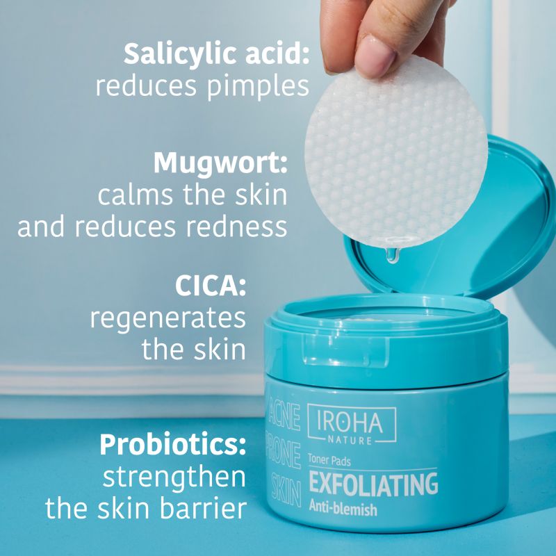 Disques Toniques Exfoliants & Anti-Imperfections-Acné Iroha x50