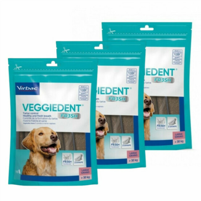 VeggieDent Fresh Virbac : Lamelles dentaires anti-plaque