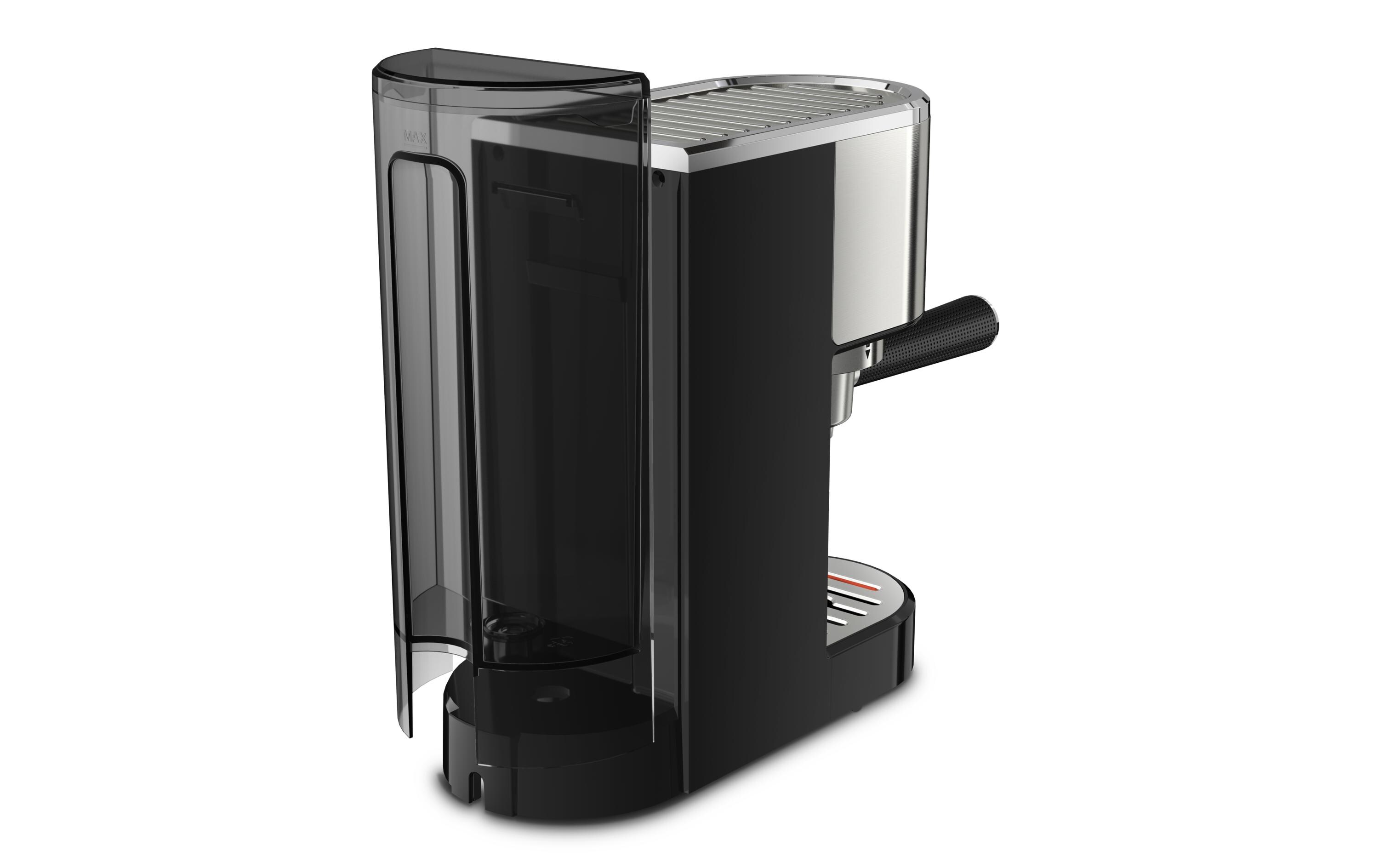 Siebträgermaschine Virtuoso XP442 Schwarz/Silber<br>Espressomaschine mit Dampfdüse
