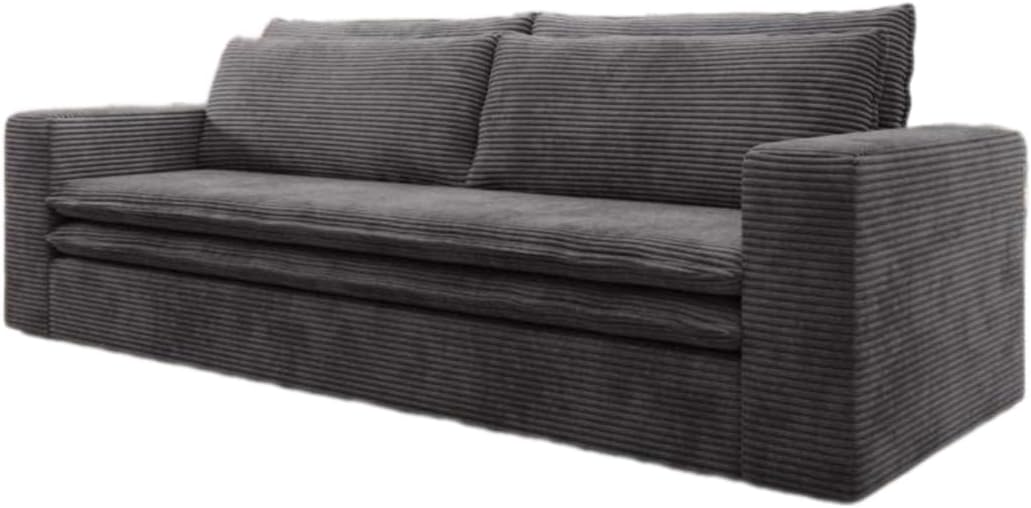 Luxusbetten24 Designer Sofa Tilo Designer Sofa Tilo mit Schlaf- und Klappfunktion | Bezug: Cord | Farbe: Anthrazit