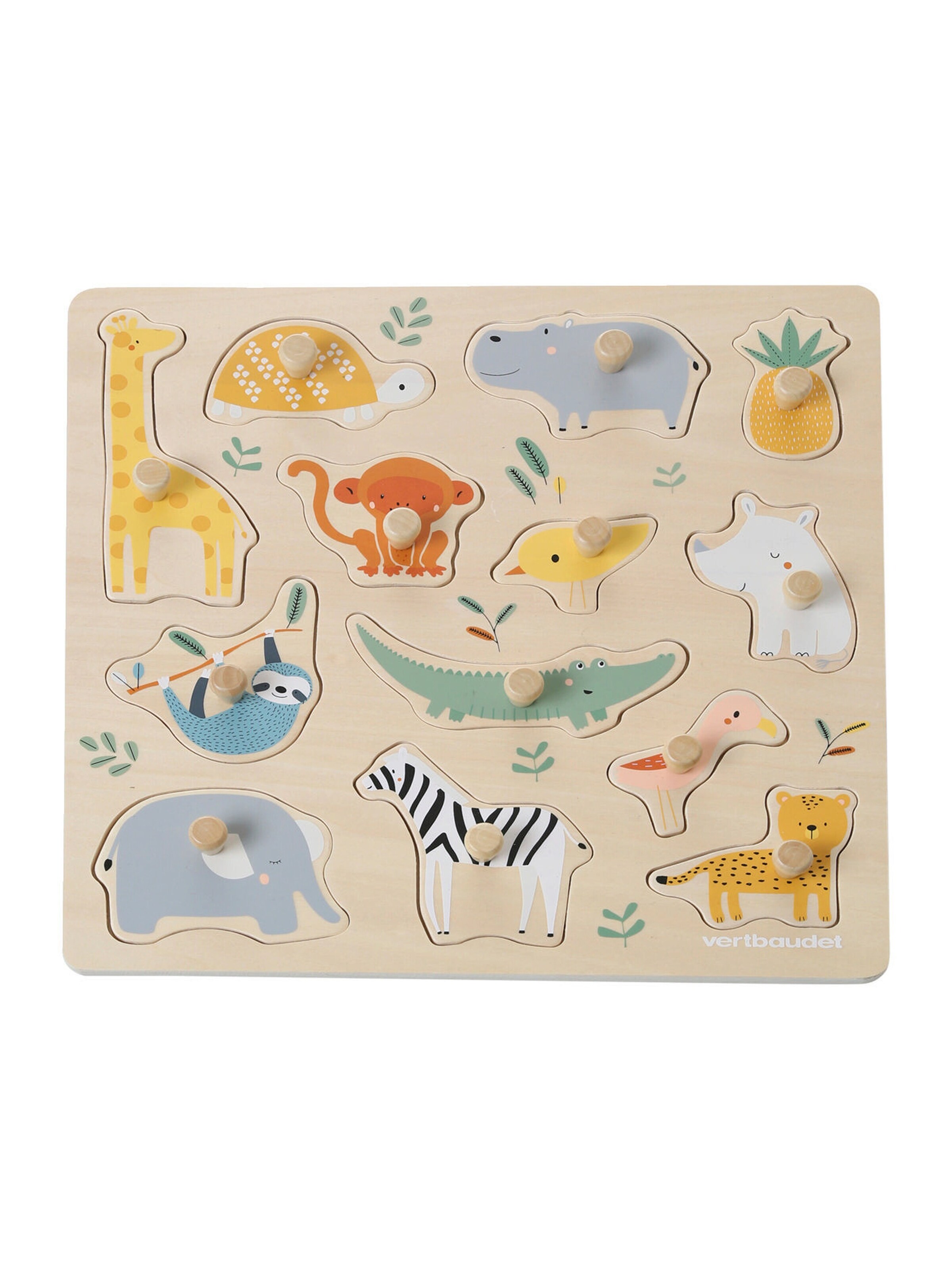 Vertbaudet Baby Steckpuzzle DSCHUNGEL, Holz FSC® mehrfarbig