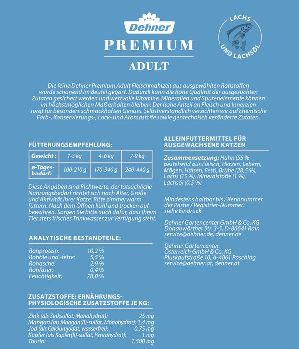 Dehner Premium Nassfutter für Katzen Adult,
