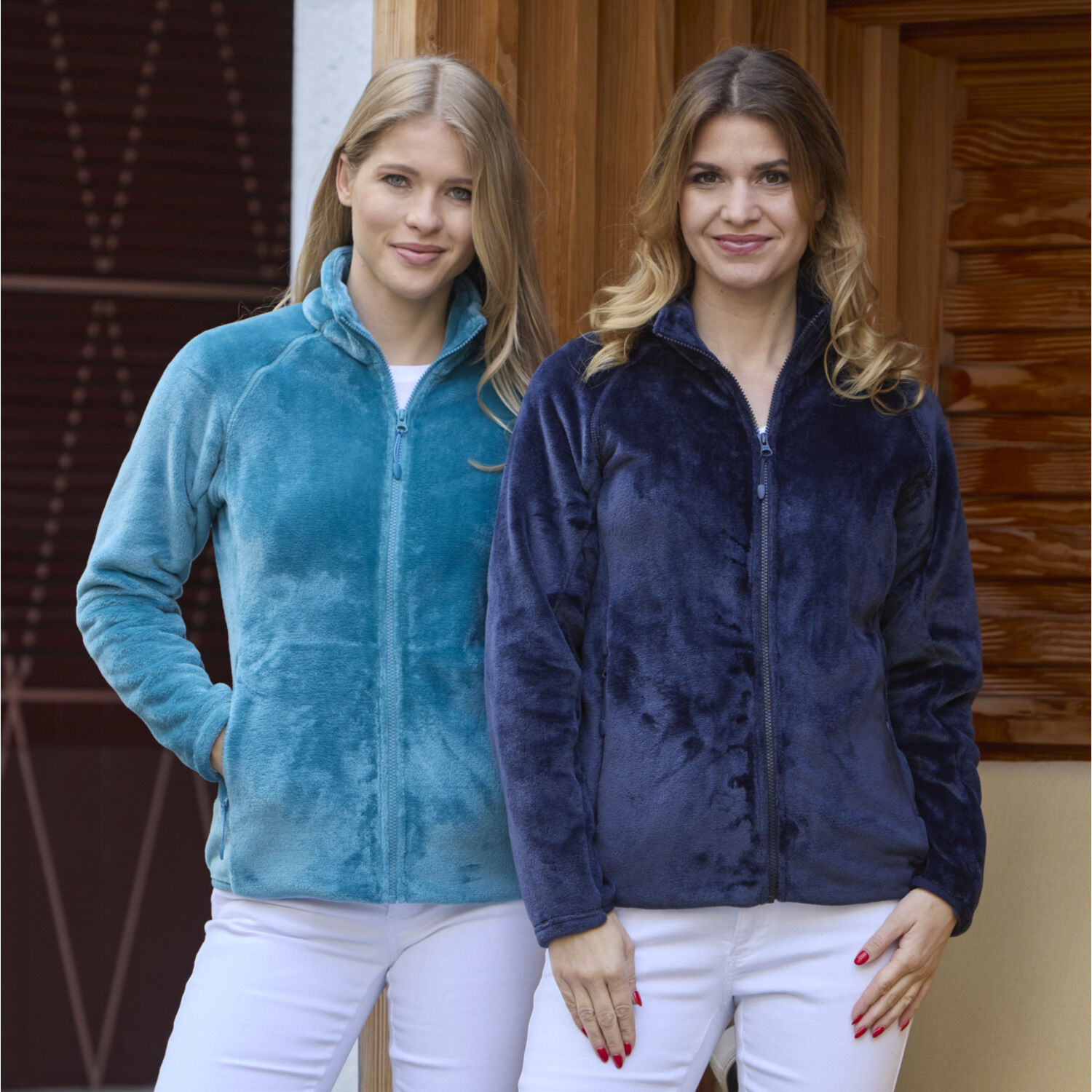 Kuschelige Damen Fleecejacke mit Stehkragen