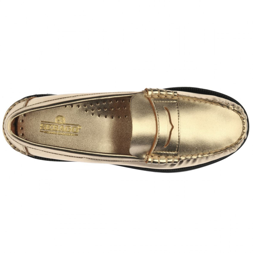 DAN MET GOLD YELLOW WOMAN MOCASSIN-Mocassin doré pour femme