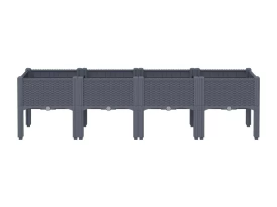 Jardinière bac lit surélevé grise 160 x 40 x 42 cm 02_0038158
