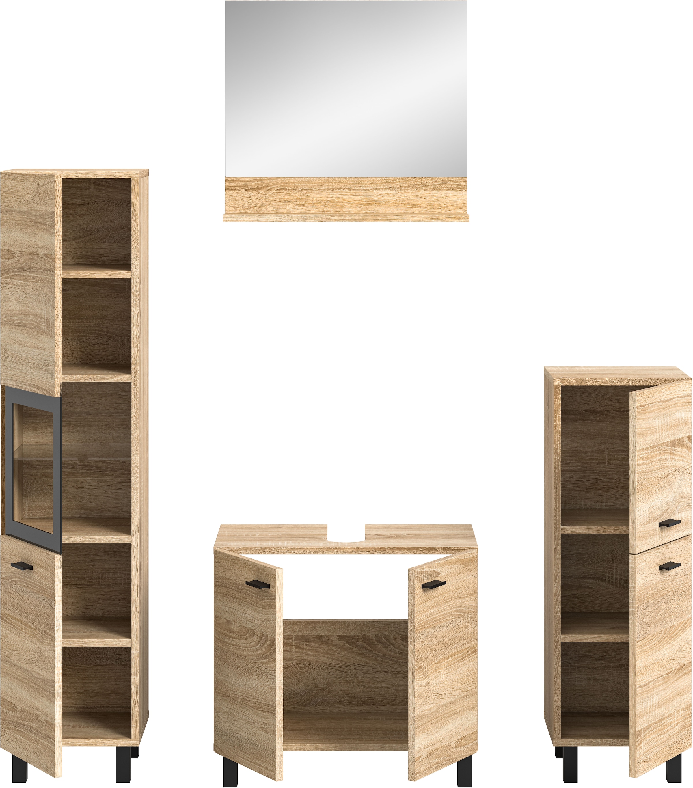 welltime Badmöbel-Set »Tampa, Breite 137cm, 4-teilig« 4 Stk. tlg.