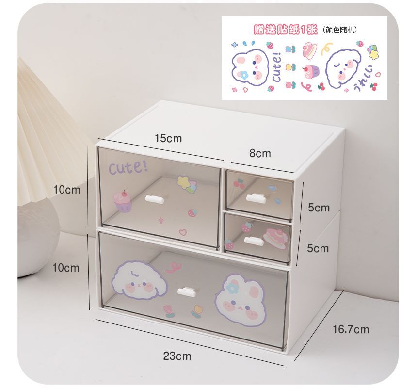 Momoi - Plastic bureau-organizer (verschillende designs) met sticker