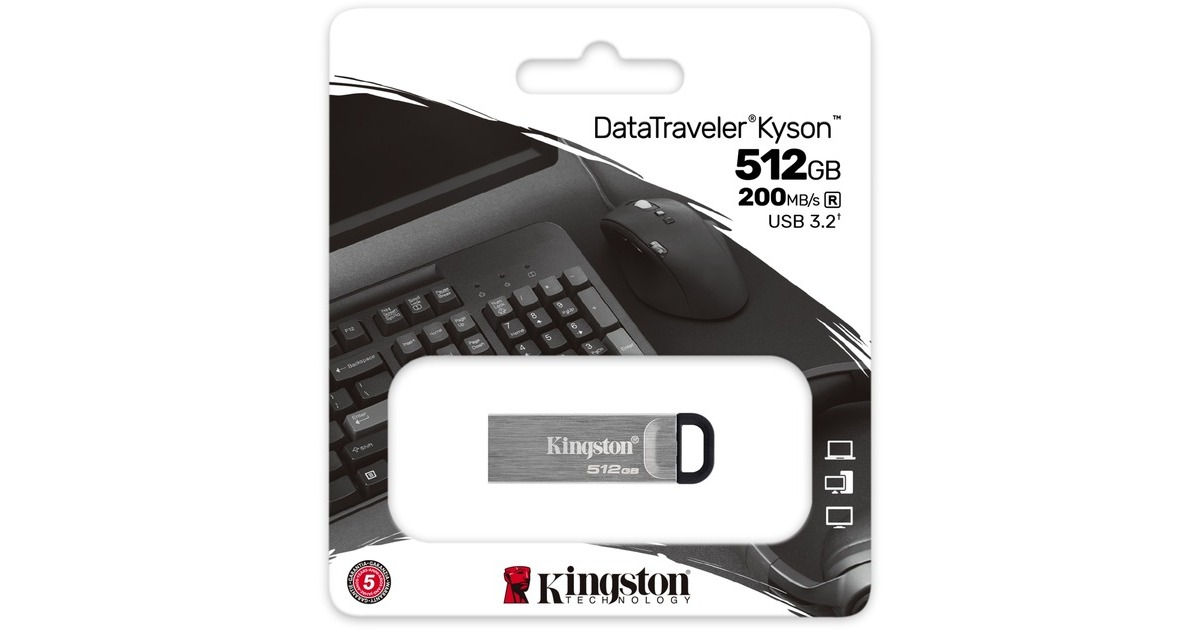 KingstonDataTraveler Kyson 512 GB usb-stick  (Zilver, DTKN/512GB)