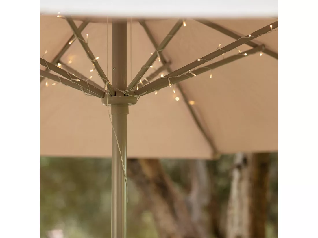 Guirlande LED à Piles pour Parasol 1m Blanc Chaud 3000K