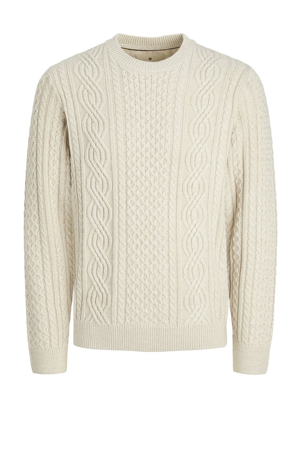 JACK & JONES JUNIOR gebreide trui ecru met kabels