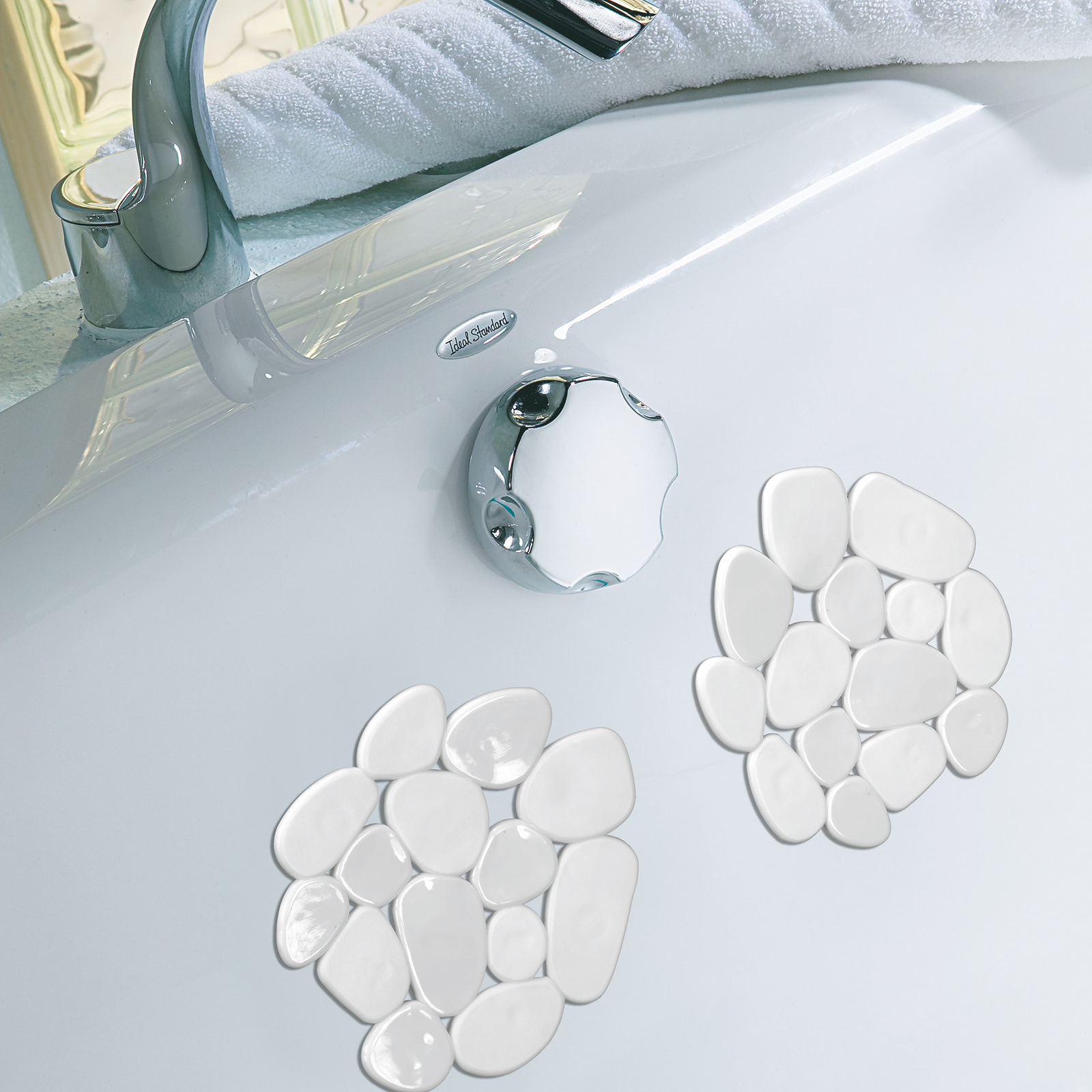Kleine Wolke 6er Set-Anti-Rutsch-Sticker - rauchgrau - Steinoptik