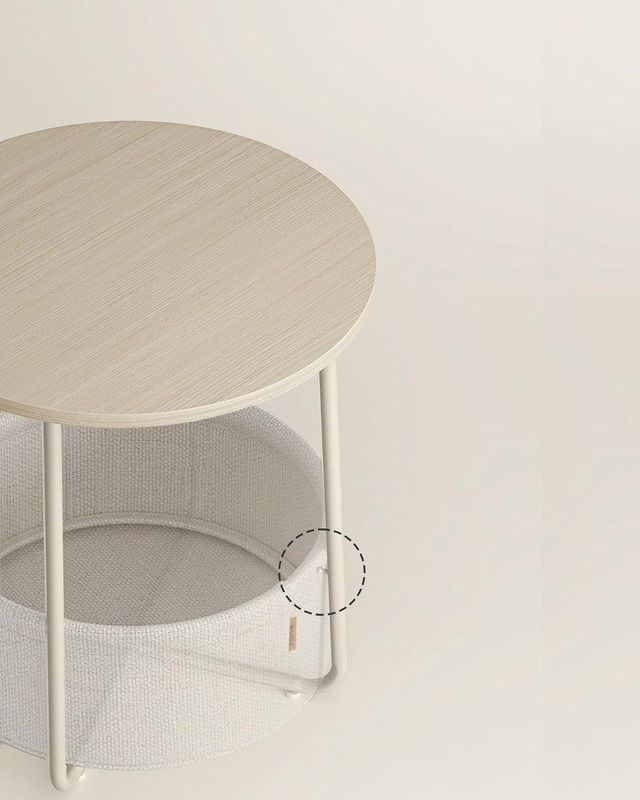VASAGLE - LET223K67 - Bijzettafel - Crèmewit - Modern - Opbergruimte