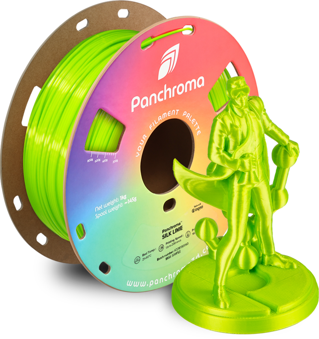 Polymaker  Panchroma™ PLA Silk Lime, 1,75 mm / 1000 g    Der Glanz der Eleganz in Lime