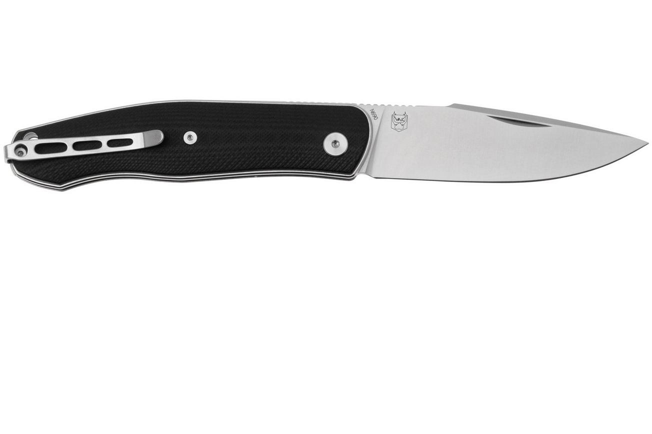 Real Steel Serenity 7681B Satin, Black G10, slipjoint zakmes, Ivan Braginets design