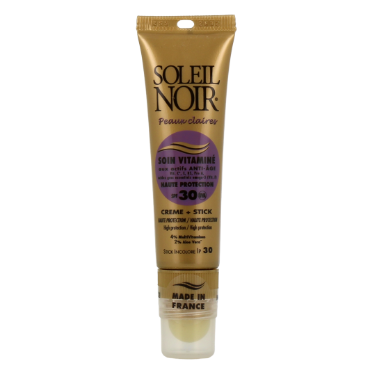 Soleil Noir Soin Solaire vitaminé visage et lèvres - Crème + stick