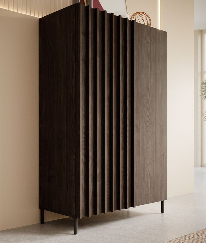 Meubella - Dressoir Paz - Donker Eiken - 2 Deuren - 8 Opbergvakken
