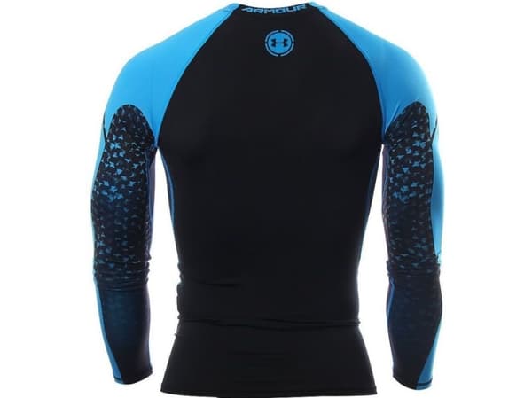 Under Armour Exclusive Compression M kompresjonsskjorte, svart og blå, størrelse S (1271346-001)