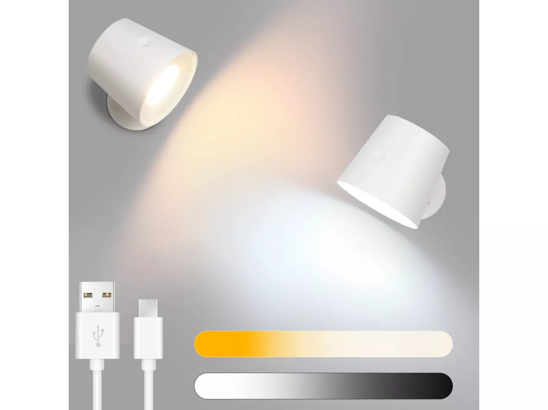 NETTLIFE Lot de 2 Applique Murale Intérieur Cage en Métal，Dimmable Moderne 360°orientable Plafonnier en Métal Design fig Blanc