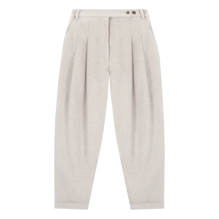 Cordera Pantalon Carotte Velours | Crème
